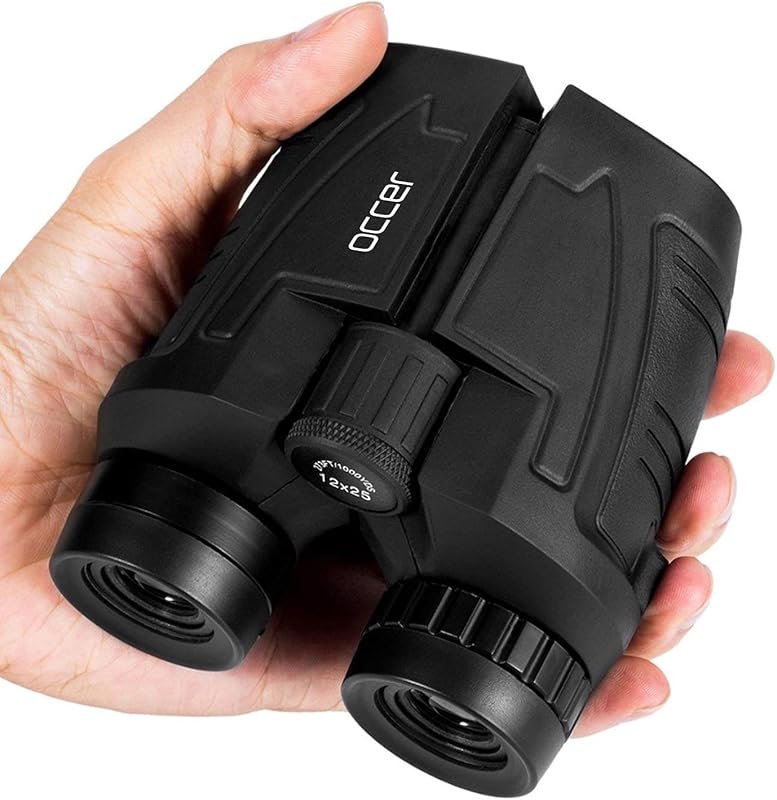 Occer 12x25 Compact Binoculars for Adults & Kids: Low Light Night Visi