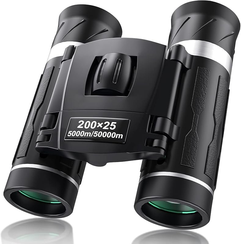 200x25 Compact Binoculars: High-Powered Mini Pocket Optics for Adults 