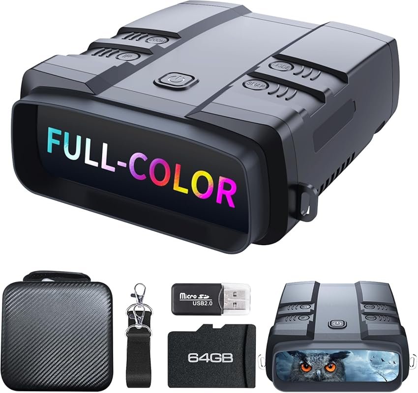 True 4K Full-Color Night Vision Binoculars with Focusable IR, 6000mAh 