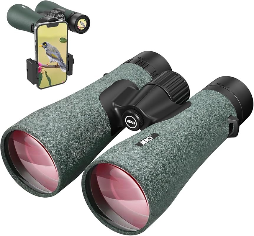 12x50 UHD High Powered Binoculars for Adults with Phone Adapter, Large
