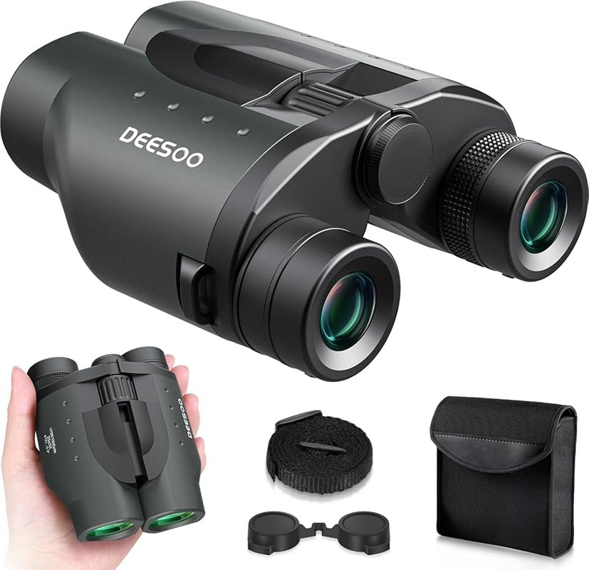 DEESOO 25x32 Compact Binoculars for Adults & Kids - High Powered Light