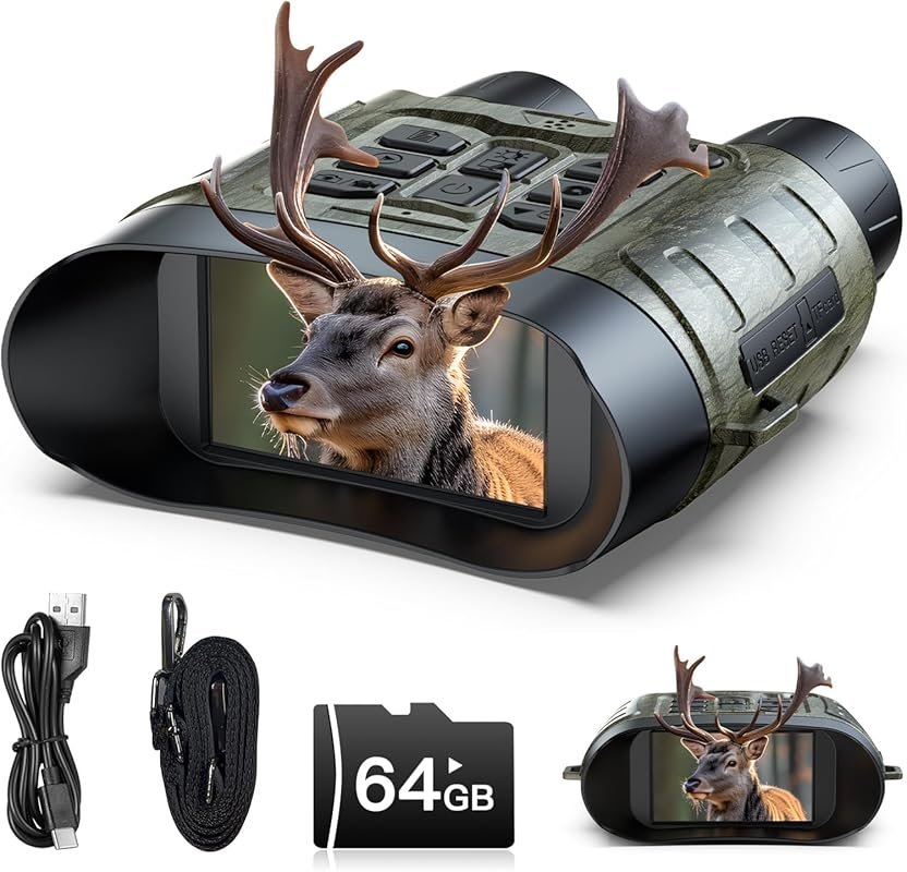 112MP 4K Night Vision Binoculars for Adults with 12X Zoom, 5000mAh Bat