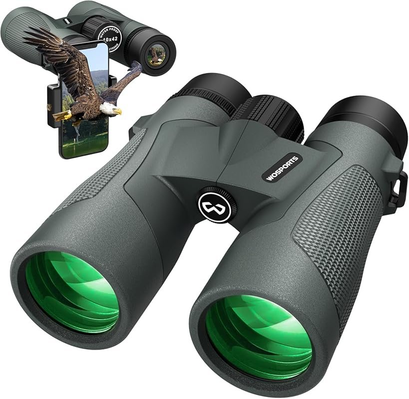 WOSPORTS 10x42 IP67 Waterproof Binoculars for Adults: Ideal for Bird W
