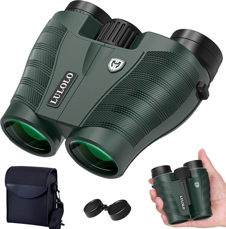 25x32 UHD Compact Binoculars for Adults: High Powered, Large View, Low
